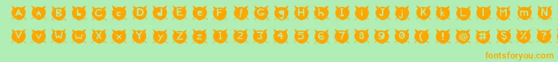 CatsMeow Font – Orange Fonts on Green Background