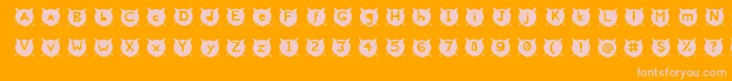 CatsMeow Font – Pink Fonts on Orange Background