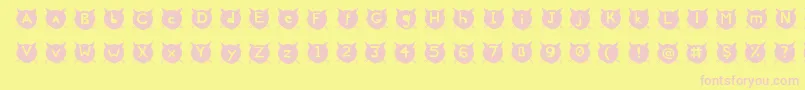 CatsMeow Font – Pink Fonts on Yellow Background