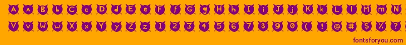 CatsMeow Font – Purple Fonts on Orange Background