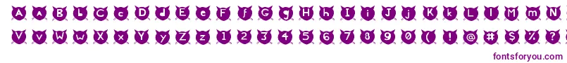 CatsMeow-Schriftart – Violette Schriften auf weißem Hintergrund