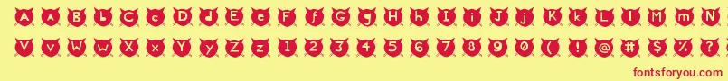 CatsMeow Font – Red Fonts on Yellow Background