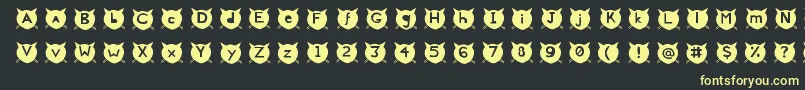 フォントCatsMeow – 黒い背景に黄色の文字