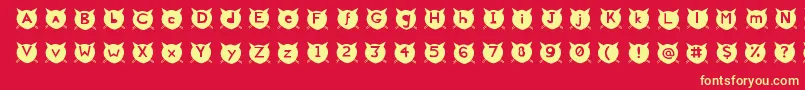 CatsMeow Font – Yellow Fonts on Red Background