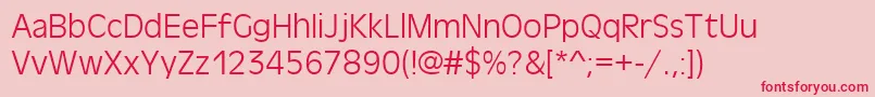 AntigoniLight-Schriftart – Rote Schriften auf rosa Hintergrund