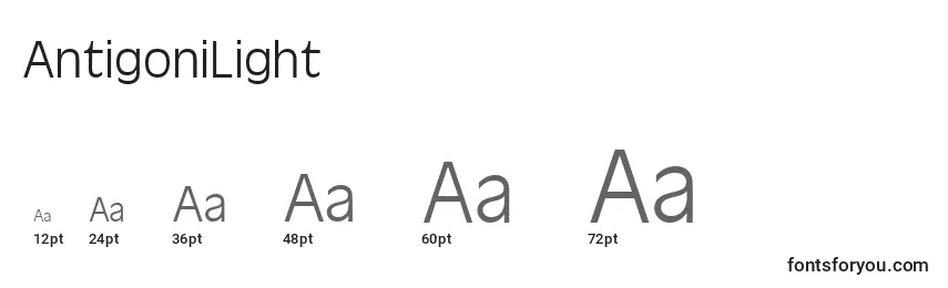 AntigoniLight Font Sizes