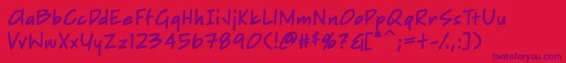 SketchpadNoteBold Font – Purple Fonts on Red Background