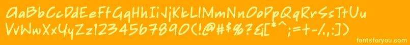 SketchpadNoteBold Font – Yellow Fonts on Orange Background
