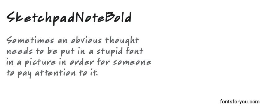 SketchpadNoteBold Font