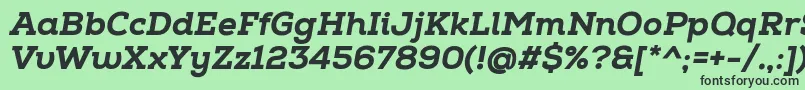 NexaSlabHeavyItalic Font – Black Fonts on Green Background