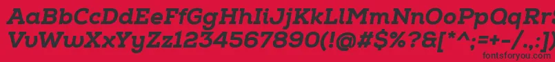 フォントNexaSlabHeavyItalic – 赤い背景に黒い文字