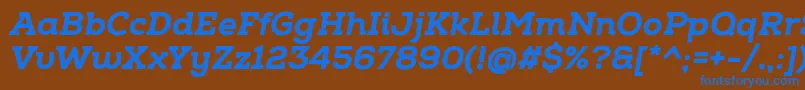 NexaSlabHeavyItalic Font – Blue Fonts on Brown Background