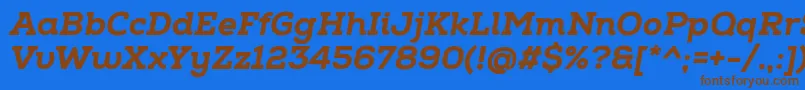 NexaSlabHeavyItalic Font – Brown Fonts on Blue Background