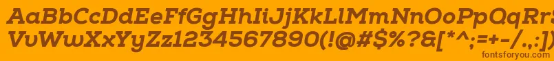 NexaSlabHeavyItalic Font – Brown Fonts on Orange Background