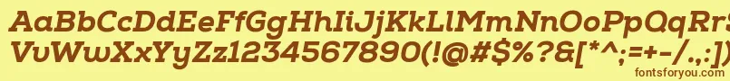 NexaSlabHeavyItalic Font – Brown Fonts on Yellow Background