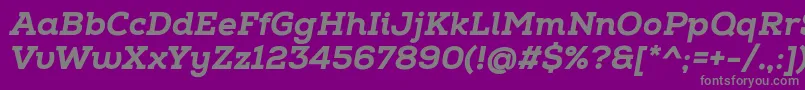 フォントNexaSlabHeavyItalic – 紫の背景に灰色の文字