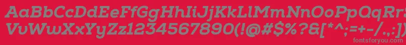 Шрифт NexaSlabHeavyItalic – серые шрифты на красном фоне
