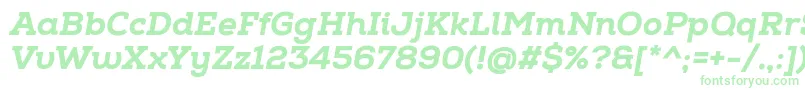 フォントNexaSlabHeavyItalic – 緑のフォント