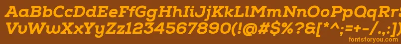 Czcionka NexaSlabHeavyItalic – pomarańczowe czcionki na brązowym tle
