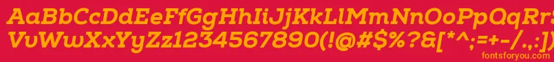 fuente NexaSlabHeavyItalic – Fuentes Naranjas Sobre Fondo Rojo