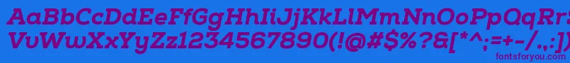 NexaSlabHeavyItalic Font – Purple Fonts on Blue Background