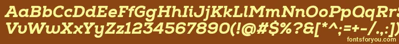 Czcionka NexaSlabHeavyItalic – żółte czcionki na brązowym tle