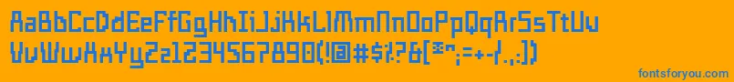 フォントTemplog – オレンジの背景に青い文字