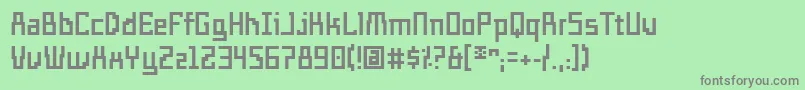 フォントTemplog – 緑の背景に灰色の文字