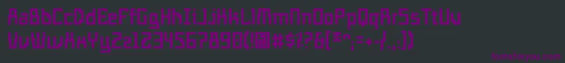 Czcionka Templog – fioletowe czcionki na czarnym tle