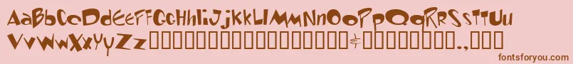 Fonte Toontime – fontes marrons em um fundo rosa