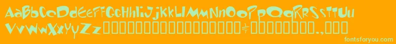 Toontime Font – Green Fonts on Orange Background