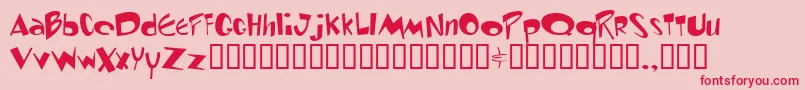 Toontime Font – Red Fonts on Pink Background