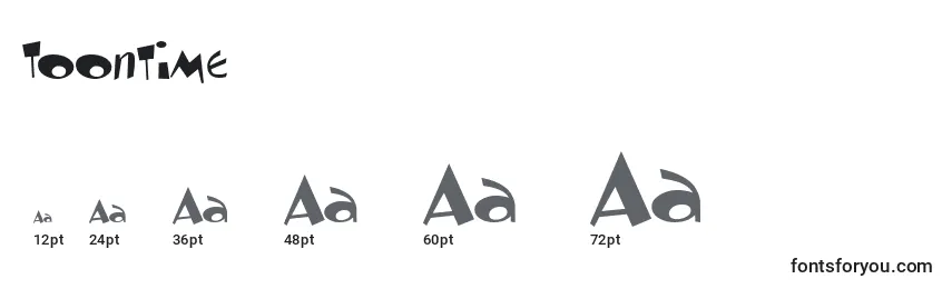 Toontime Font Sizes