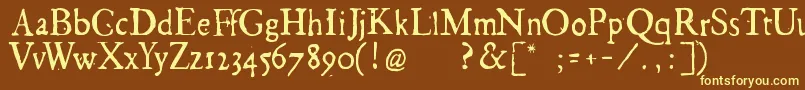 Georglight-fontti – keltaiset fontit ruskealla taustalla