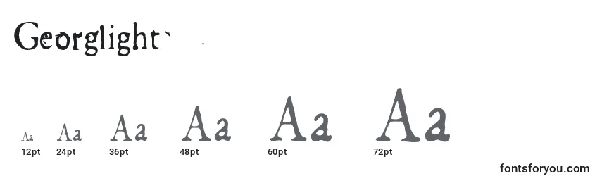 Размеры шрифта Georglight