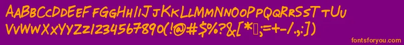 MrMarcoozieMedium Font – Orange Fonts on Purple Background