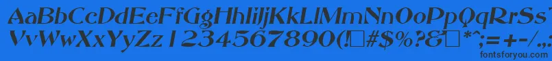 フォントAbottoldstyleItalic – 黒い文字の青い背景