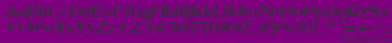 Fonte AbottoldstyleItalic – fontes pretas em um fundo violeta