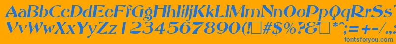 AbottoldstyleItalic Font – Blue Fonts on Orange Background