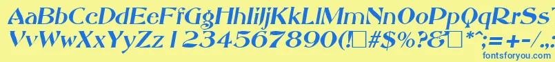 AbottoldstyleItalic Font – Blue Fonts on Yellow Background