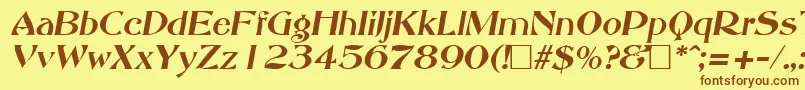 AbottoldstyleItalic Font – Brown Fonts on Yellow Background