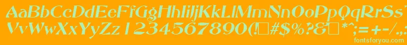 AbottoldstyleItalic-Schriftart – Grüne Schriften auf orangefarbenem Hintergrund