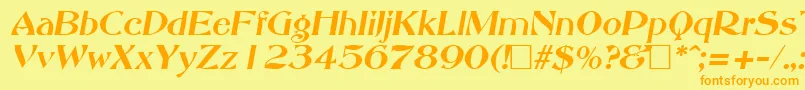 AbottoldstyleItalic Font – Orange Fonts on Yellow Background