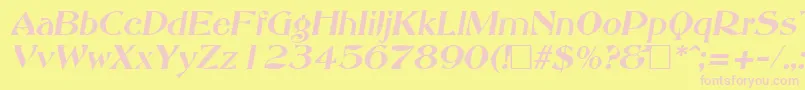 AbottoldstyleItalic Font – Pink Fonts on Yellow Background