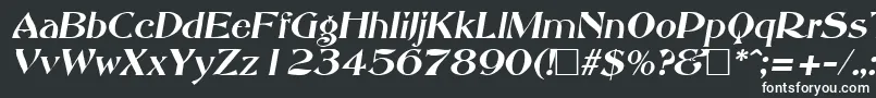 フォントAbottoldstyleItalic – 黒い背景に白い文字