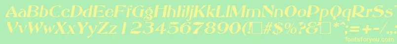 AbottoldstyleItalic Font – Yellow Fonts on Green Background