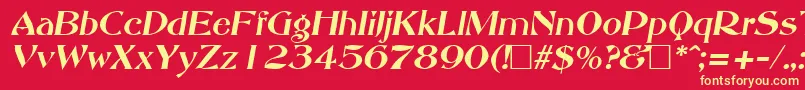 AbottoldstyleItalic Font – Yellow Fonts on Red Background