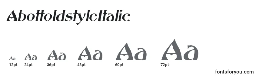 Размеры шрифта AbottoldstyleItalic