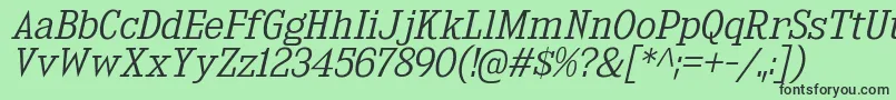 KingsbridgeLtIt Font – Black Fonts on Green Background