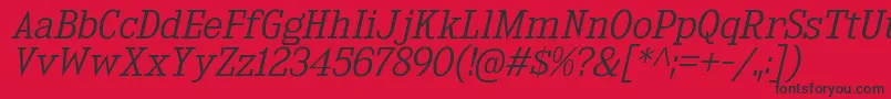 KingsbridgeLtIt Font – Black Fonts on Red Background